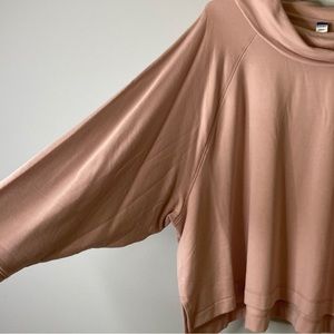 Old Navy Crop Sweatshirt Cowl Neck Dusty Pink Soft & Cozy Size XXL NWOT